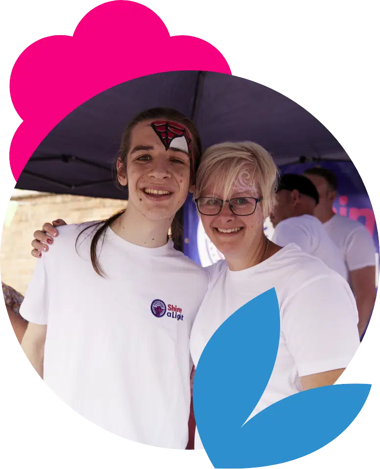 Two volunteers at Shine A Light