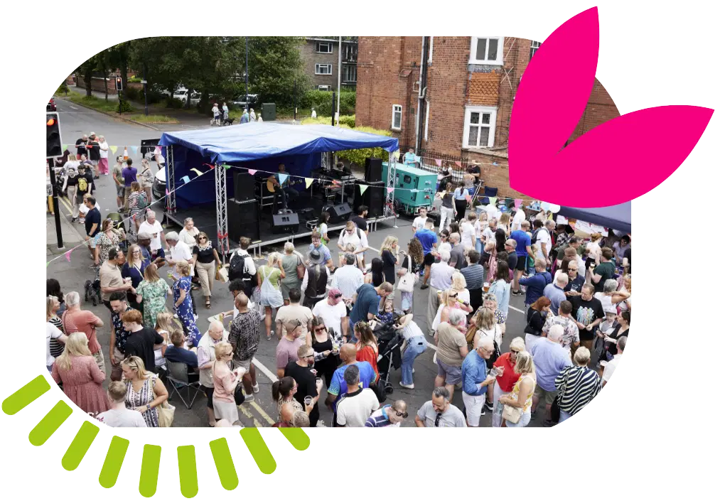 Busy event with a stage
