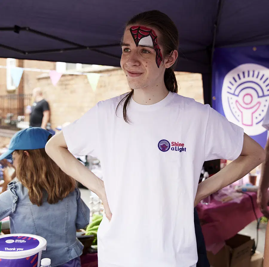 Volunteer with facepaint